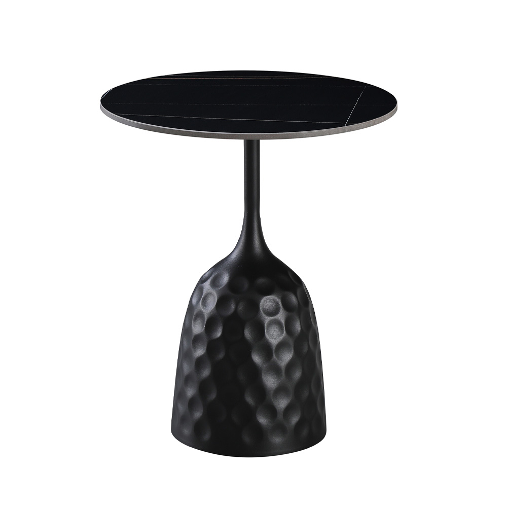 VOLCANO SIDE TABLE ΜΑΥΡΟ ΜΕ ΟΨΗ ΜΑΡΜΑΡΟΥ ΜΑΥΡΟ 50x50x61