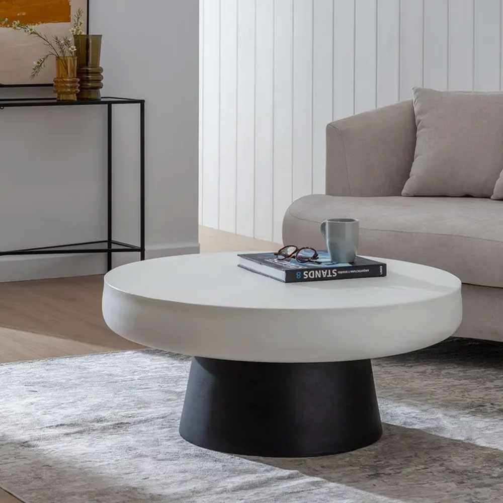 MYKONOS COFFEE TABLE ΛΕΥΚΟ ΜΑΥΡΟ 90x90x39