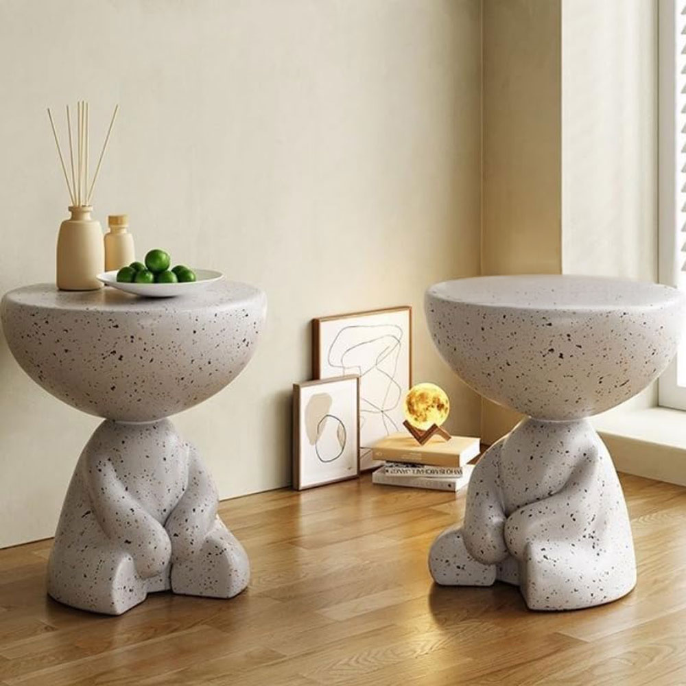 BEAR SIDE TABLE TERRAZZO 38x38x43