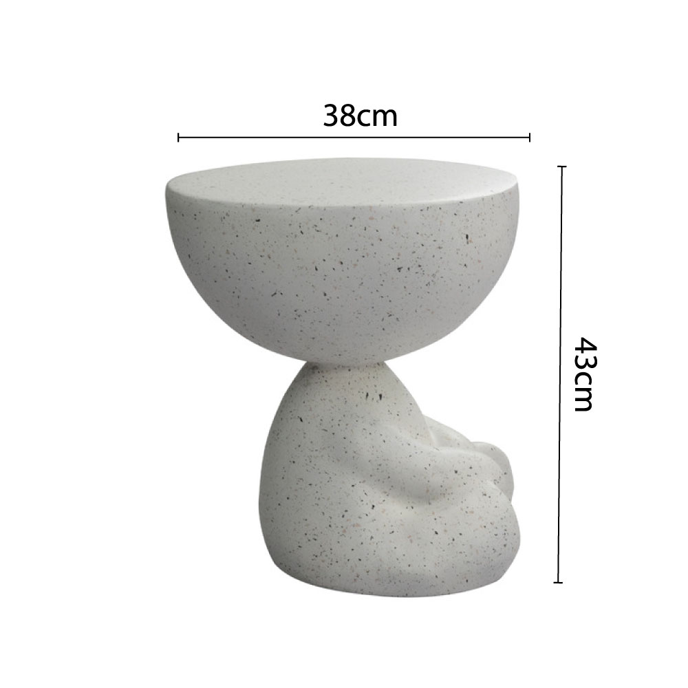 BEAR SIDE TABLE TERRAZZO 38x38x43