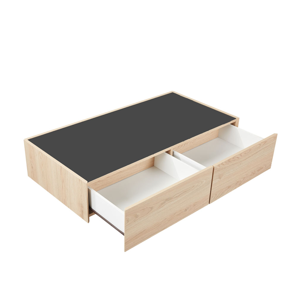 CUBIUS COFFEE TABLE ΦΥΣΙΚΟ ΦΙΜΕ ΜΑΥΡΟ 118x59x33