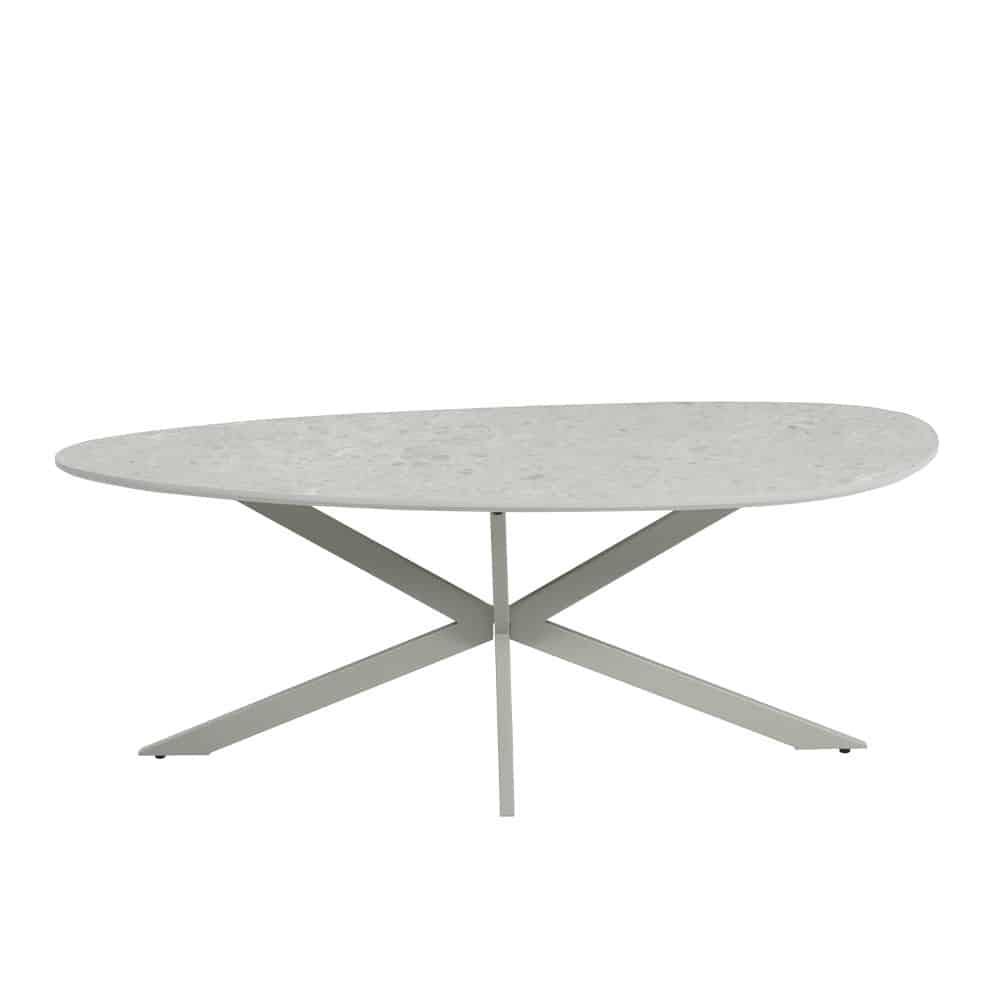 CASPIAN COFFEE TABLE ΓΚΡΙ ΜΕ ΟΨΗ ΜΑΡΜΑΡΟΥ LATTE 120x60x43