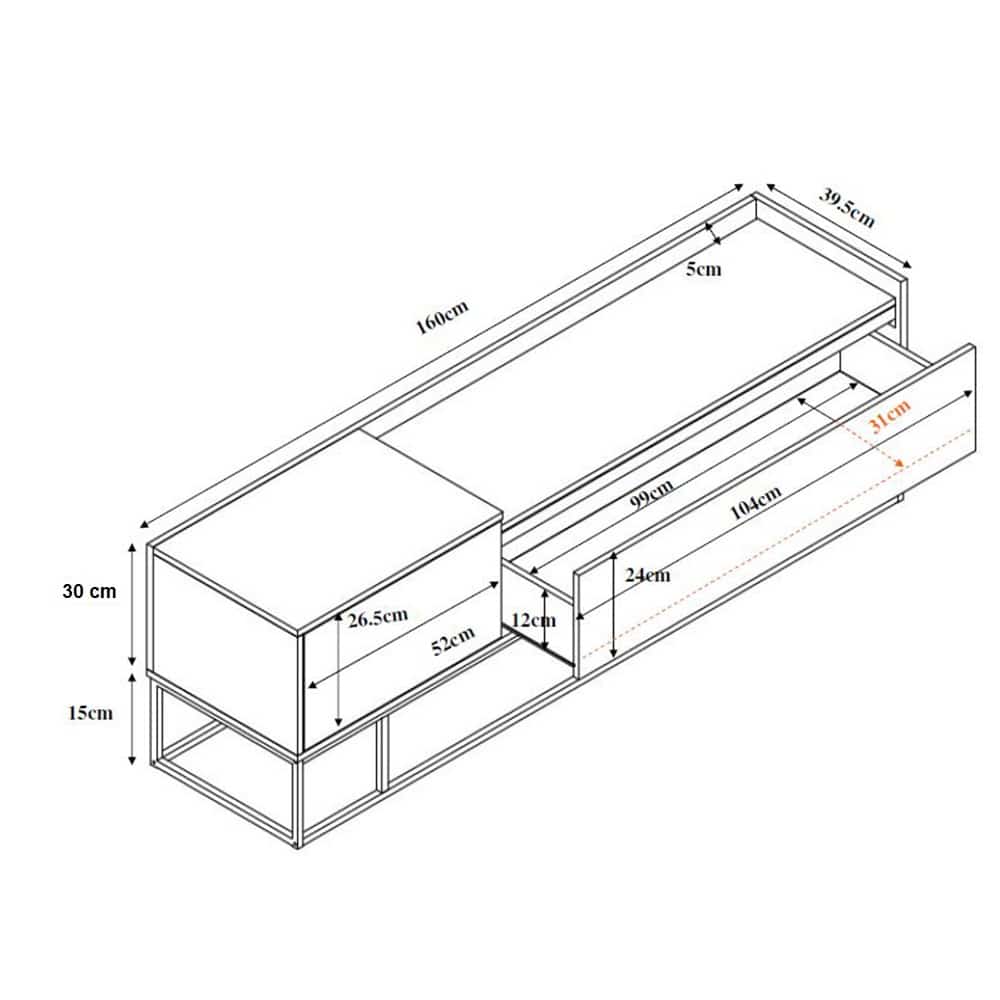 HILTON TV STAND SONOMA DECAPE 160×39.5×45