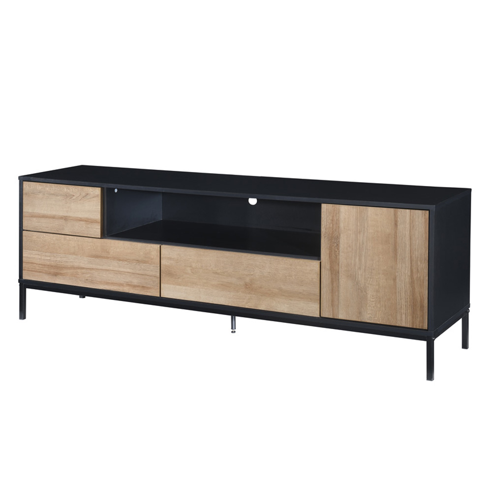 BLACKBIRD TV STAND RIVIERA OAK ΜΑΥΡΟ 160×40.5×58