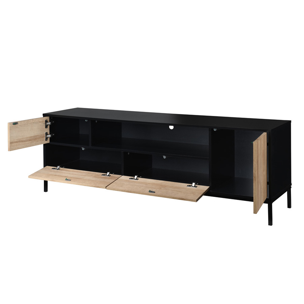 BLACKBIRD TV STAND RIVIERA OAK ΜΑΥΡΟ 160×40.5×58
