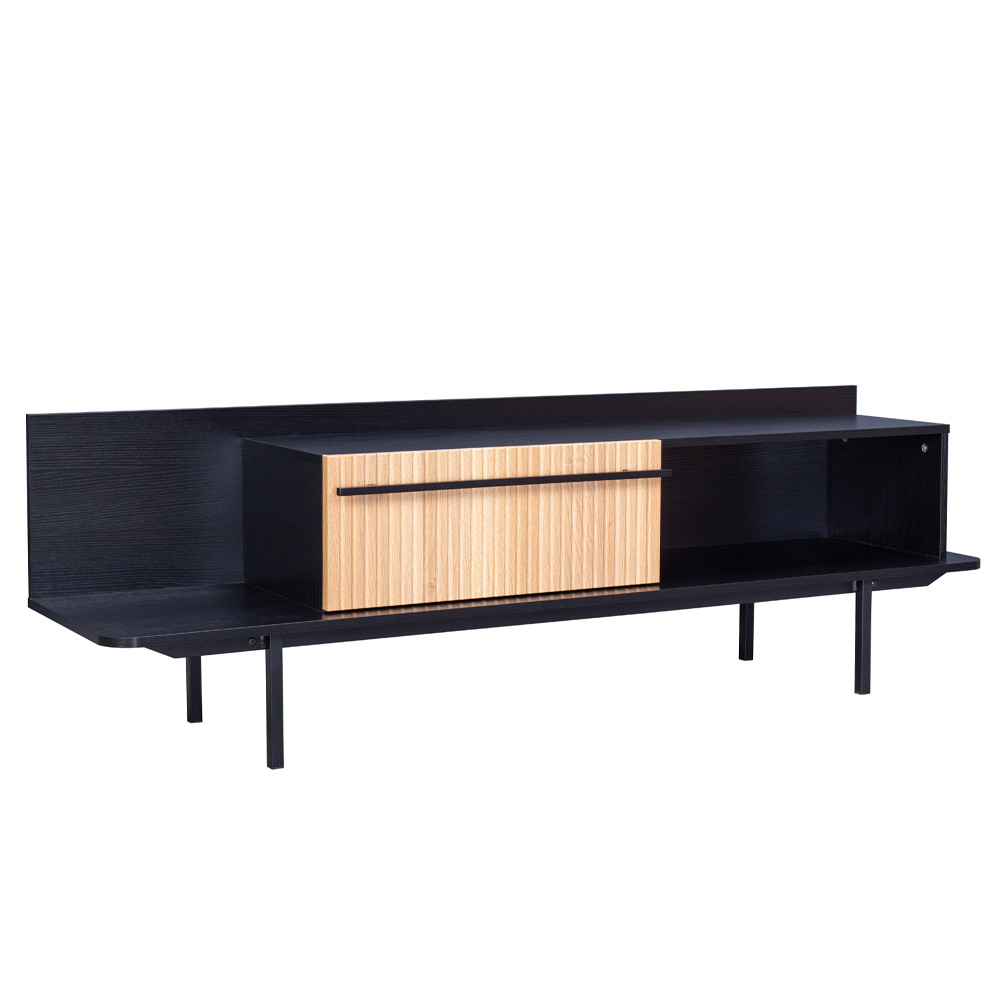 ORIGAMI TV STAND 1ΣΥΡΤΑΡΙ ΜΑΥΡΟ SONOMA 160×39.5×50