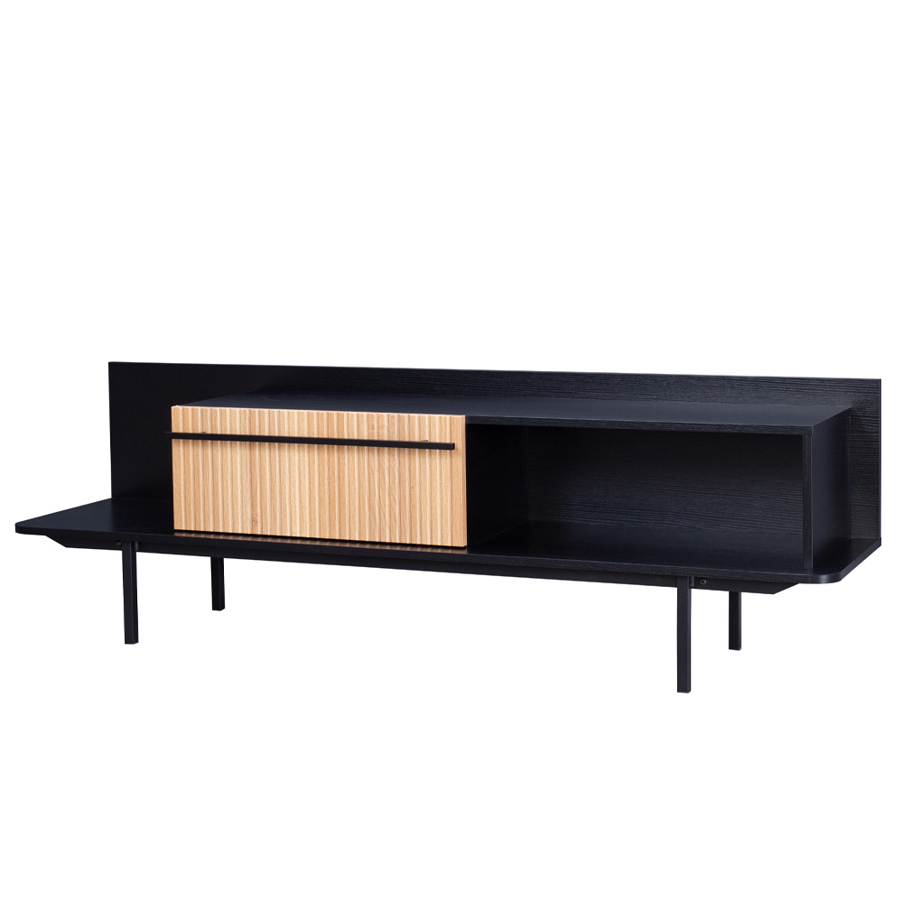 ORIGAMI TV STAND 1ΣΥΡΤΑΡΙ ΜΑΥΡΟ SONOMA 160×39.5×50