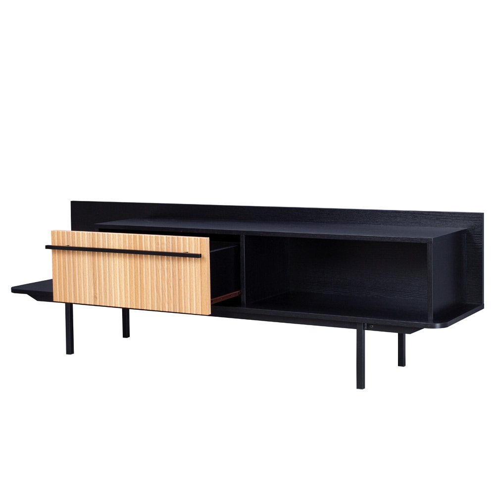 ORIGAMI TV STAND 1ΣΥΡΤΑΡΙ ΜΑΥΡΟ SONOMA 160×39.5×50