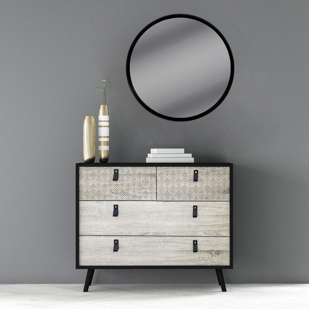 OMNIA ΣΥΡΤΑΡΙΕΡΑ ΜΑΥΡΟ SONOMA ΜΕ PATTERN 98.5x39x81.5