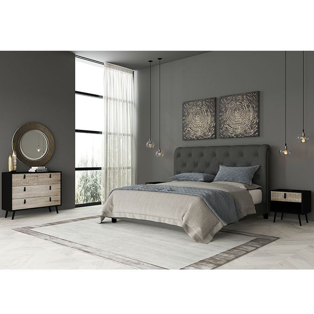 OMNIA ΣΥΡΤΑΡΙΕΡΑ ΜΑΥΡΟ SONOMA ΜΕ PATTERN 98.5x39x81.5