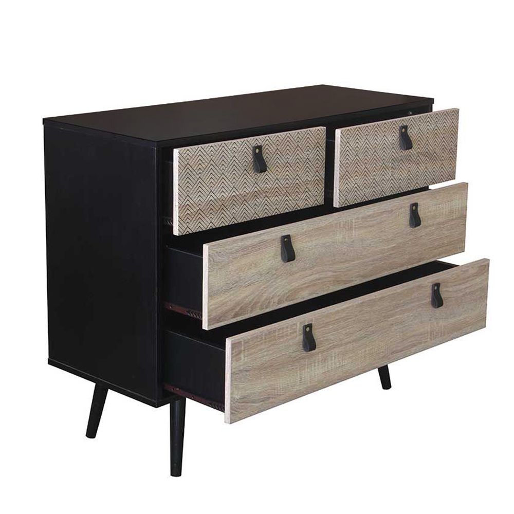 OMNIA ΣΥΡΤΑΡΙΕΡΑ ΜΑΥΡΟ SONOMA ΜΕ PATTERN 98.5x39x81.5