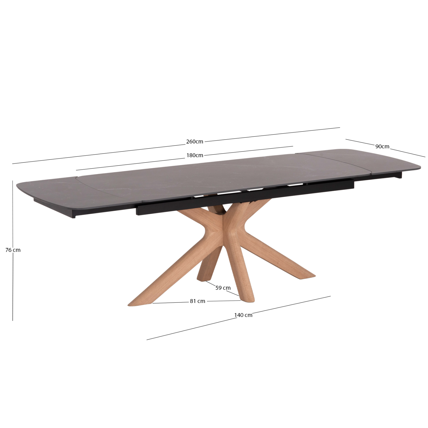 ΤΡΑΠΕΖΙ ΤΡΑΠΕΖΑΡΙΑΣ HORIZON SM18091.02 ΚΕΡΑΜΙΚΟ TOP-ΠΟΔΙΑ ΣΗΜΥΔΑ ΜΕ ΦΡΑΞΙΝΟ 180×90εκ