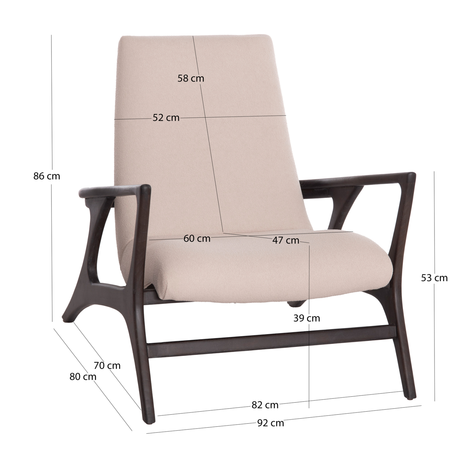 ΠΟΛΥΘΡΟΝΑ LOUNGE ARYA SM9969 ΞΥΛΟ TEAK ΣΕ ΜΑΥΡΟ-ΕΚΡΟΥ ΜΠΟΥΚΛΕ ΥΦΑΣΜΑ 92x80x86Υεκ.