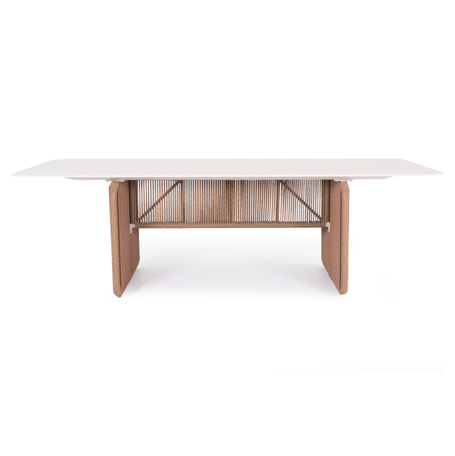 ΤΡΑΠΕΖΙ ΑΛΟΥΜINIOY ΣΕΙΡΑ DESTINY SM6169 ΕΚΡΟΥ SINTERED STONE-TWIST WICKER 240x100x73,5Υεκ.