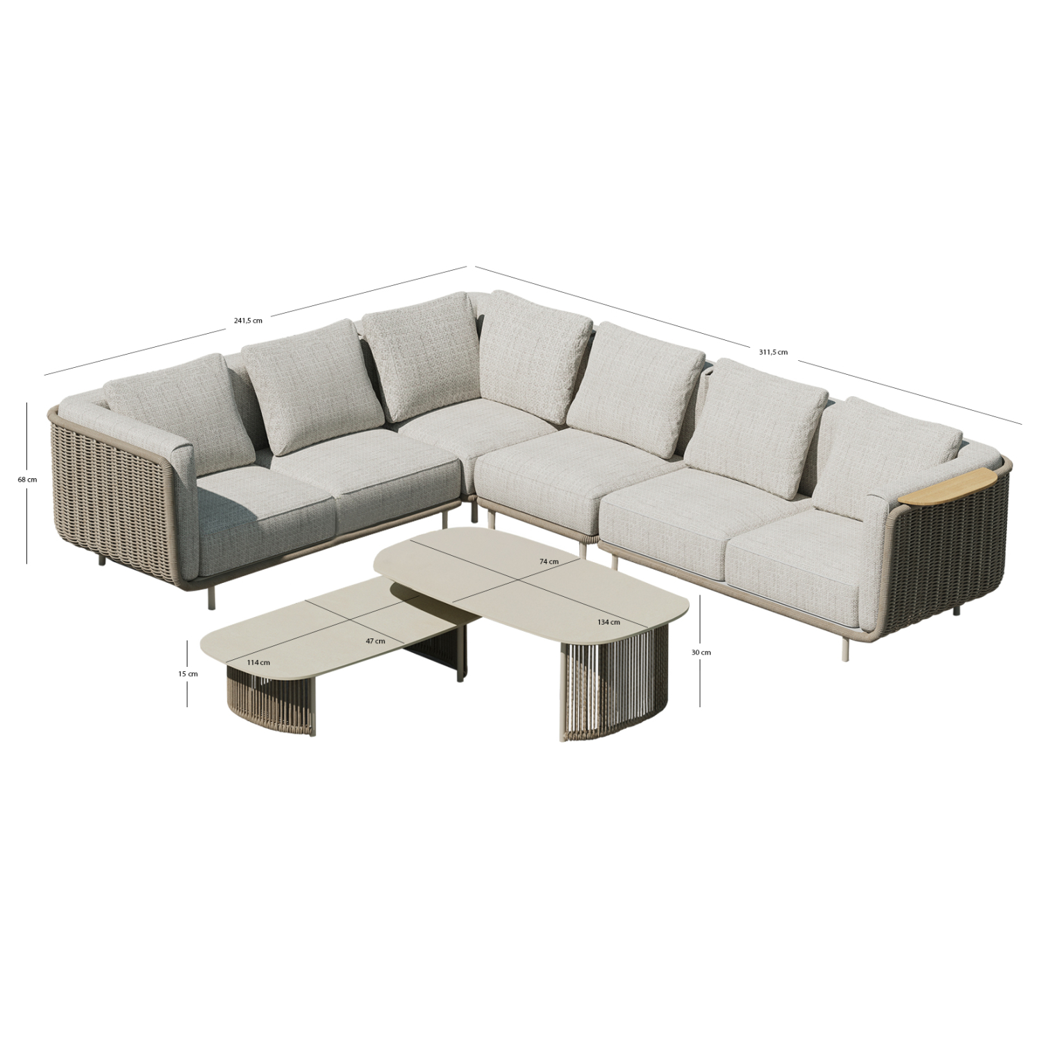 ΣΕΤ ΣΑΛΟΝΙ ΕΞ.ΧΩΡΟΥ 6TMX ΣΕΙΡΑ NEXUS SM6178 ΑΛΟΥΜΙΝΙΟ-TWIST RATTAN-ΤΕΑΚ-SINTERED STONE