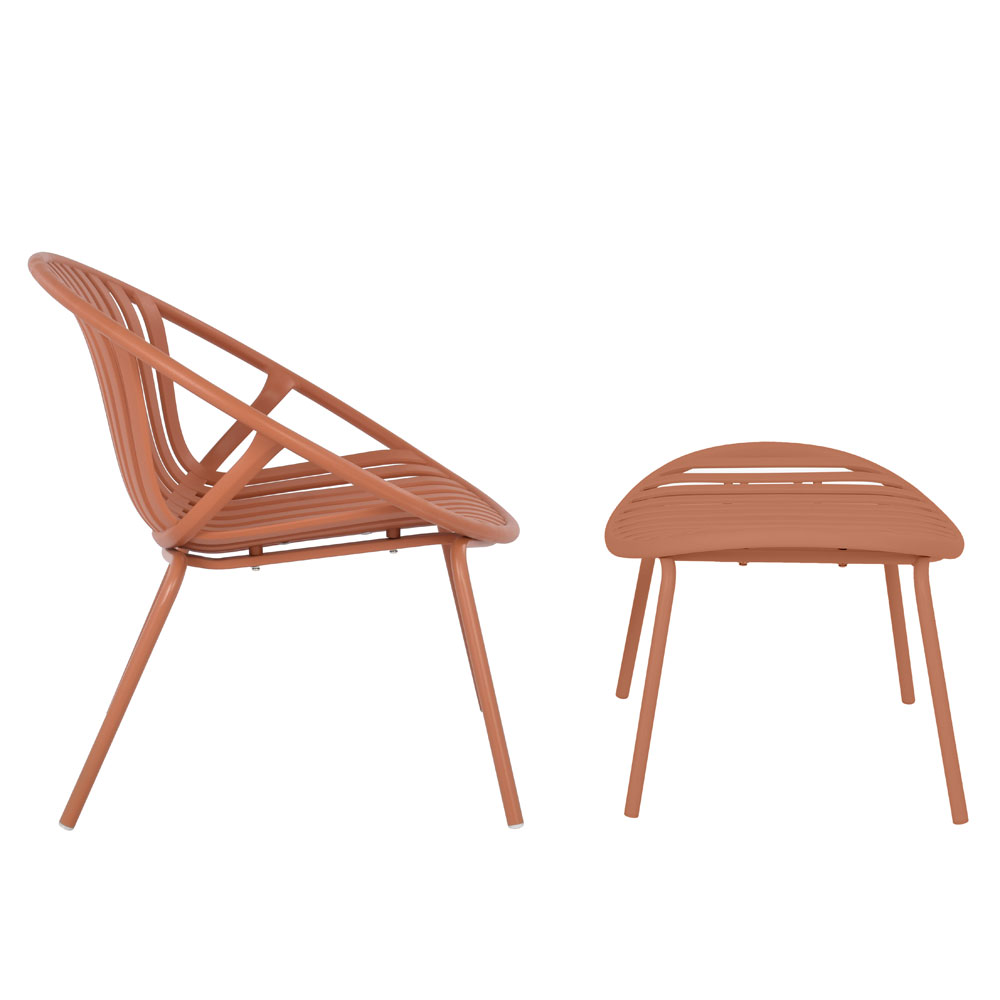 NADIN ΠΟΛΥΘΡΟΝΑ SET 2ΤΕΜ TERRACOTTA 80×61.5×73