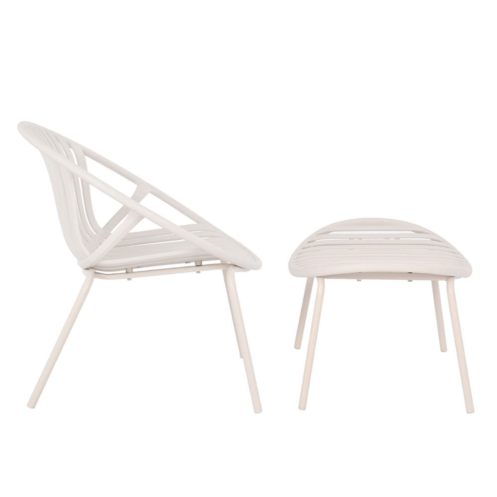 NADIN ΠΟΛΥΘΡΟΝΑ SET 2ΤΕΜ OFF WHITE 80×61.5×73