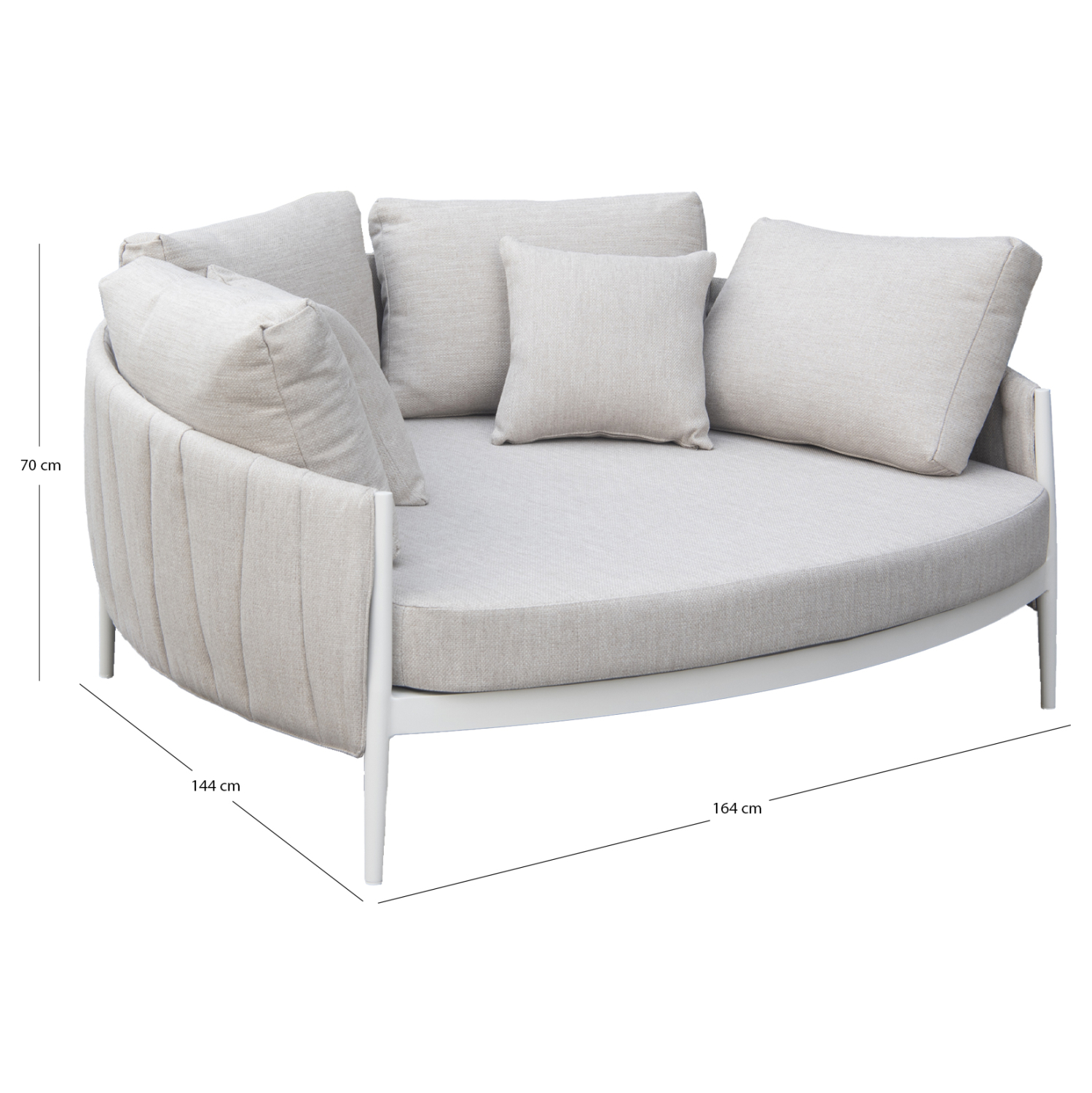 DAYBED 2ΘΕΣΙΟ MAVERICK SM6216.02 ΑΛΟΥΜΙΝΙΟ ΚΡΕΜ-ΜΠΕΖ OLEFIN & STRAPS 164x144x70Υ