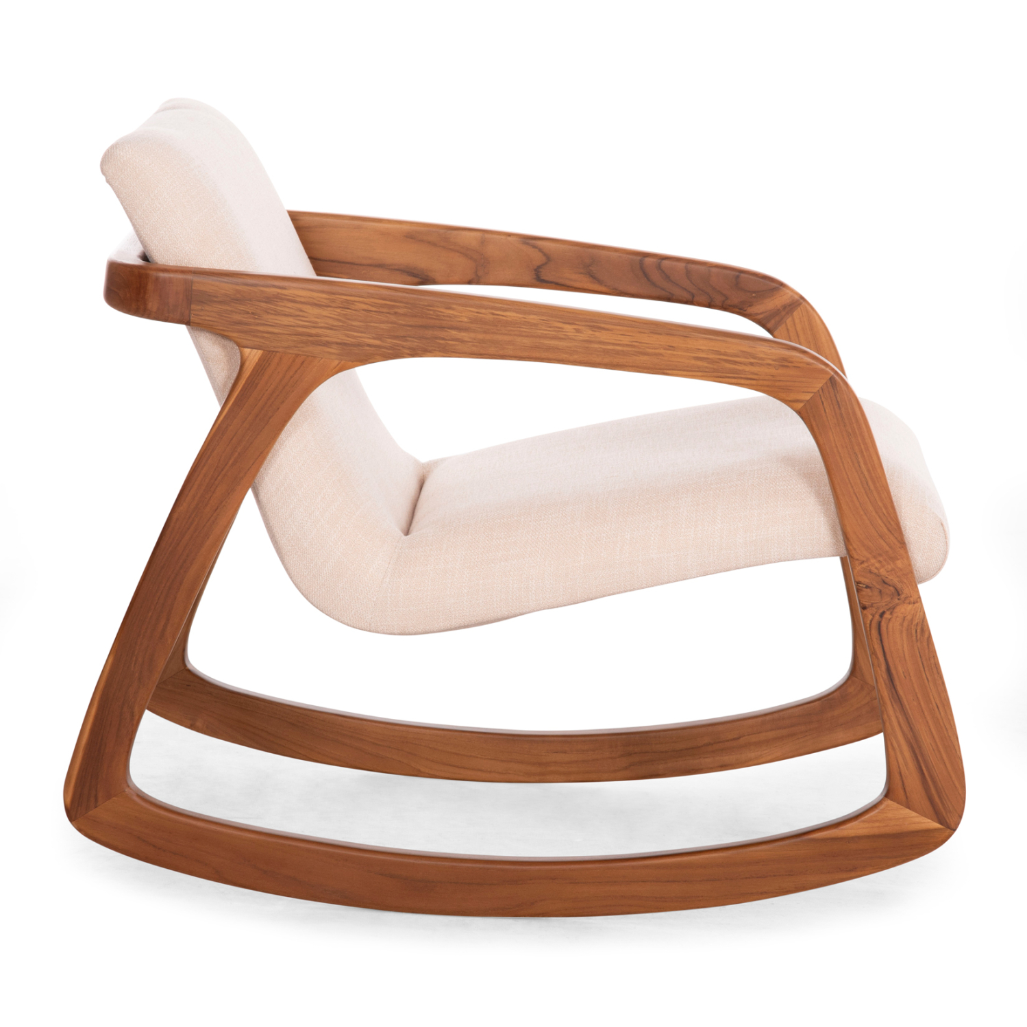 ΠΟΛΥΘΡΟΝΑ ΚΟΥΝΙΣΤΗ ROCKER SM9965 ΞΥΛΟ TEAK ΦΥΣΙΚΟ-ΥΠΟΛΕΥΚΟ ΥΦΑΣΜΑ 64x81x72Υεκ.