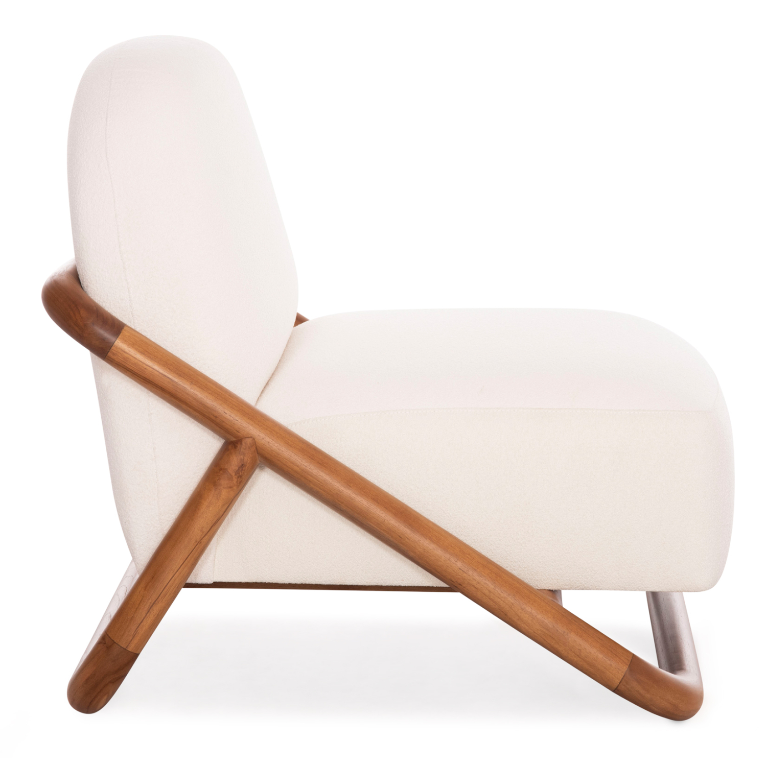 ΠΟΛΥΘΡΟΝΑ LOUNGE RAMROD SM9967 ΞΥΛΟ TEAK ΦΥΣΙΚΟ-ΕΚΡΟΥ ΜΠΟΥΚΛΕ 76x84x51-77,5Υεκ.