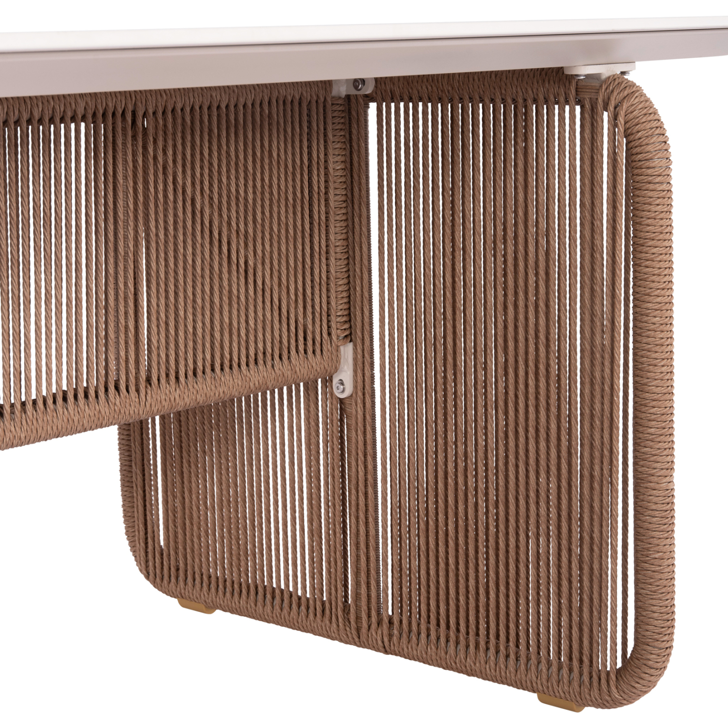 ΤΡΑΠΕΖΙ ΑΛΟΥΜINIOY ΣΕΙΡΑ DESTINY SM6169 ΕΚΡΟΥ SINTERED STONE-TWIST WICKER 240x100x73,5Υεκ.