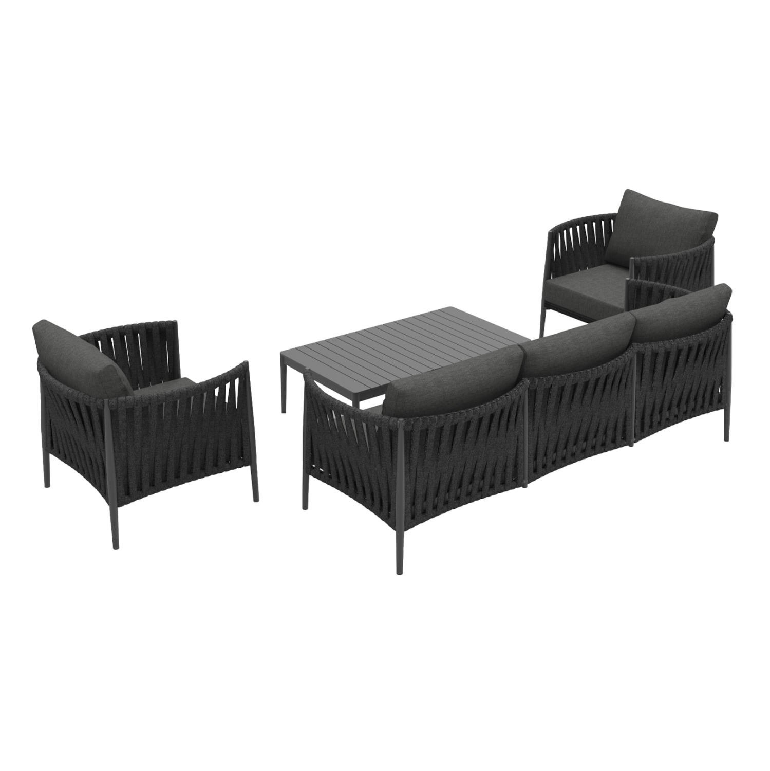 ΣΕΤ ΣΑΛΟΝΙ ΕΞΩΤΕΡΙΚΟΥ ΧΩΡΟΥ 4ΤΜΧ POLARIS SM6211.01 ΓΚΡΙ ΑΛΟΥΜΙΝΙΟ-ΣΧΟΙΝΙ-OLEFIN