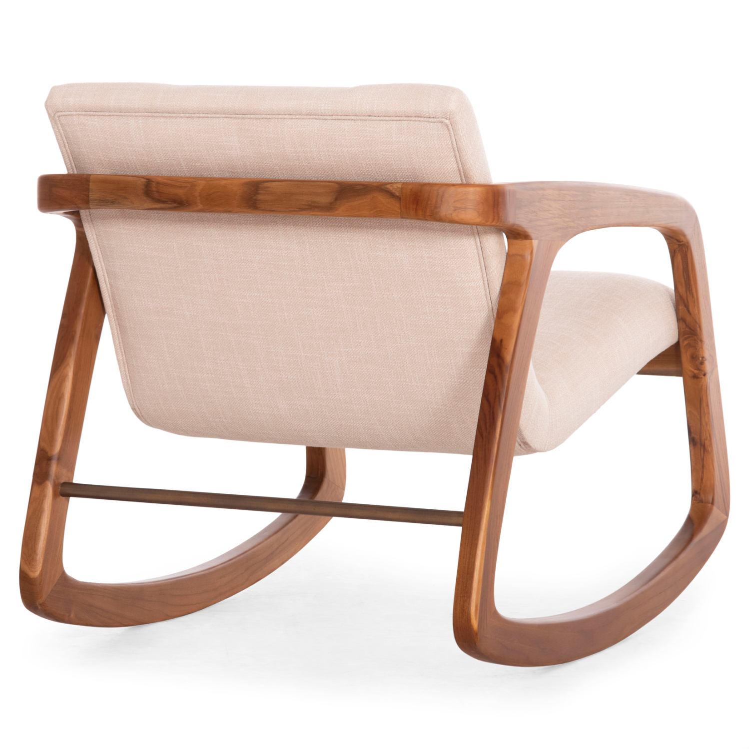 ΠΟΛΥΘΡΟΝΑ ΚΟΥΝΙΣΤΗ ROCKER SM9965 ΞΥΛΟ TEAK ΦΥΣΙΚΟ-ΥΠΟΛΕΥΚΟ ΥΦΑΣΜΑ 64x81x72Υεκ.