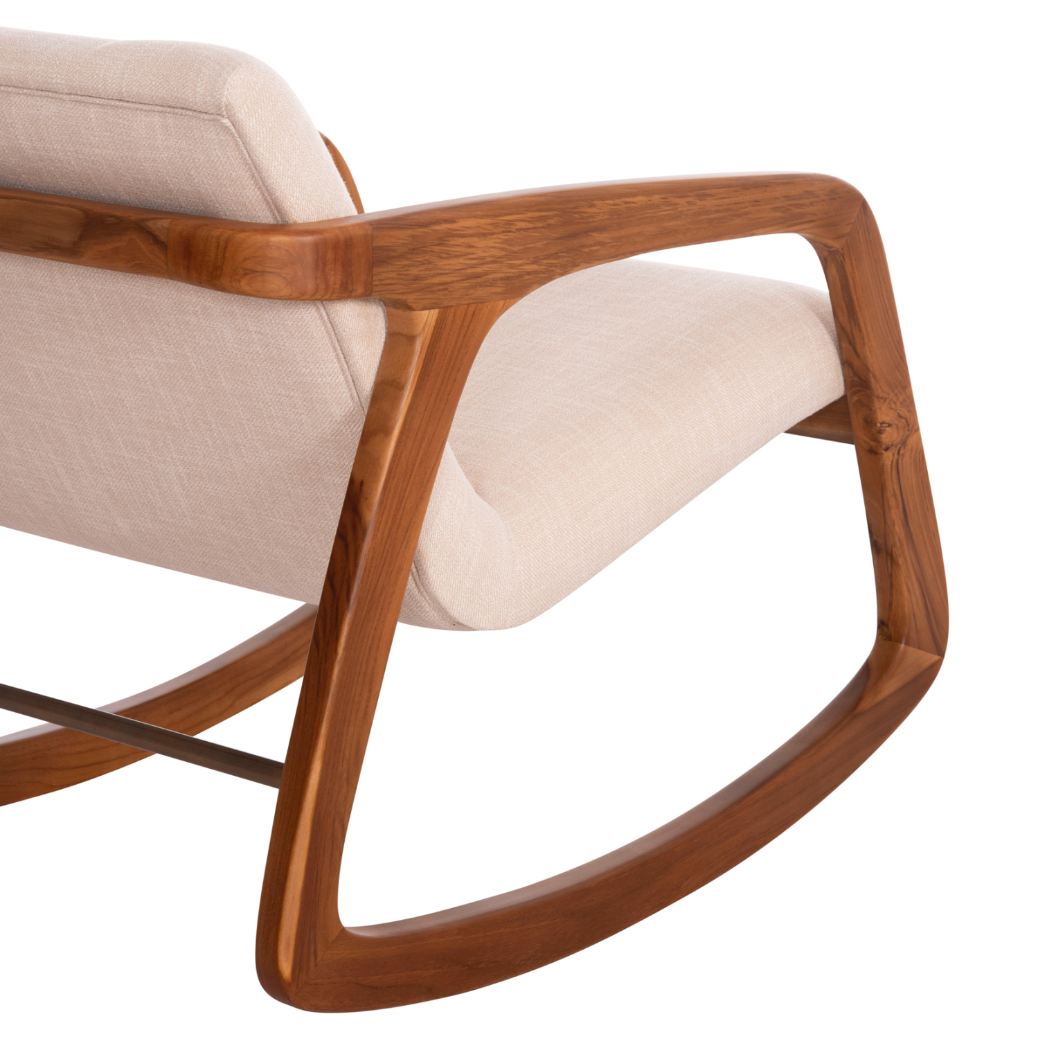 ΠΟΛΥΘΡΟΝΑ ΚΟΥΝΙΣΤΗ ROCKER SM9965 ΞΥΛΟ TEAK ΦΥΣΙΚΟ-ΥΠΟΛΕΥΚΟ ΥΦΑΣΜΑ 64x81x72Υεκ.