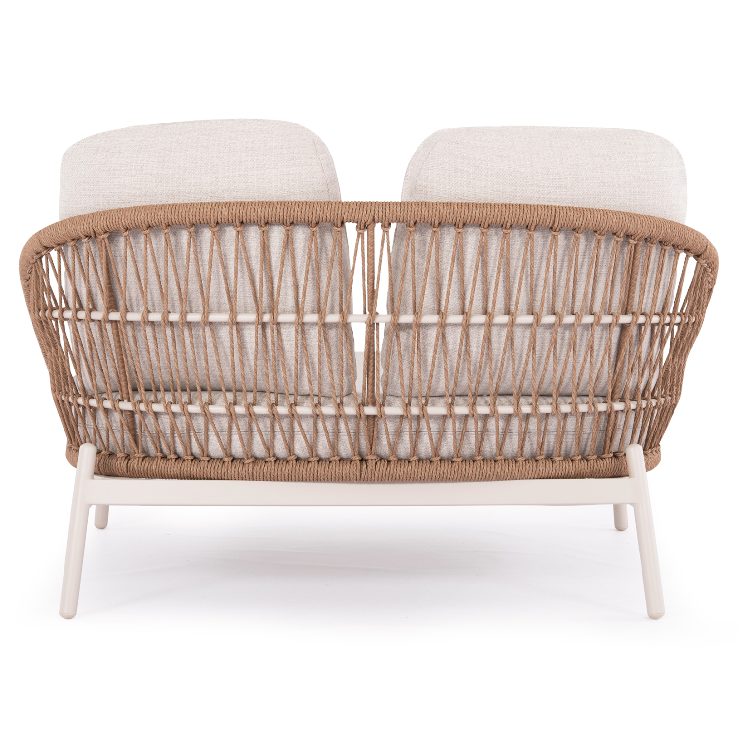 DAYBED 2ΘΕΣΙΟ QUANTUM SM6172 ΕΚΡΟΥ ΑΛΟΥΜΙΝΙΟ & ΥΦΑΣΜΑ-P.E.WICKER ΜΠΕΖ 162x148x81-97Υεκ