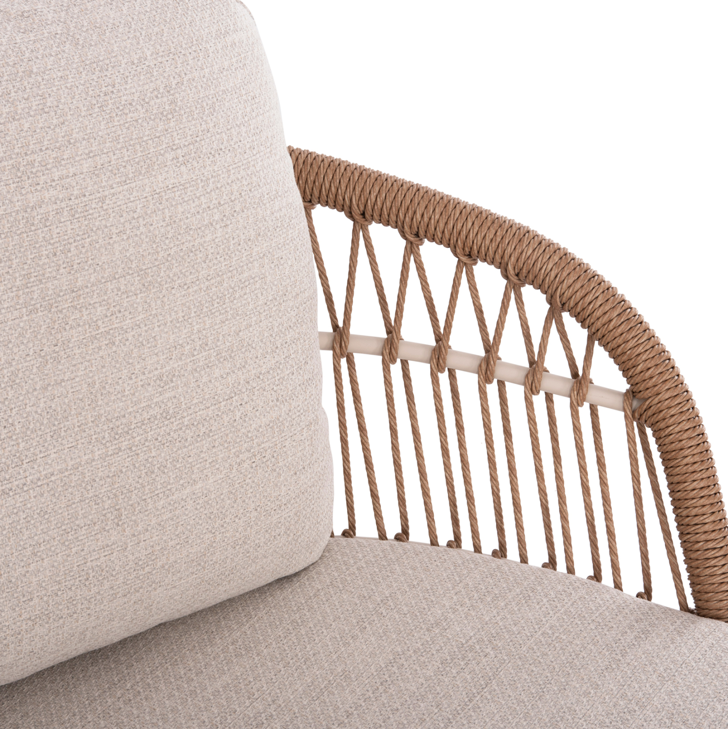 DAYBED 2ΘΕΣΙΟ QUANTUM SM6172 ΕΚΡΟΥ ΑΛΟΥΜΙΝΙΟ & ΥΦΑΣΜΑ-P.E.WICKER ΜΠΕΖ 162x148x81-97Υεκ