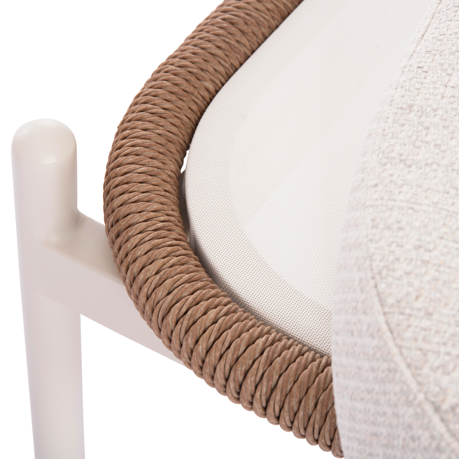DAYBED 2ΘΕΣΙΟ QUANTUM SM6172 ΕΚΡΟΥ ΑΛΟΥΜΙΝΙΟ & ΥΦΑΣΜΑ-P.E.WICKER ΜΠΕΖ 162x148x81-97Υεκ
