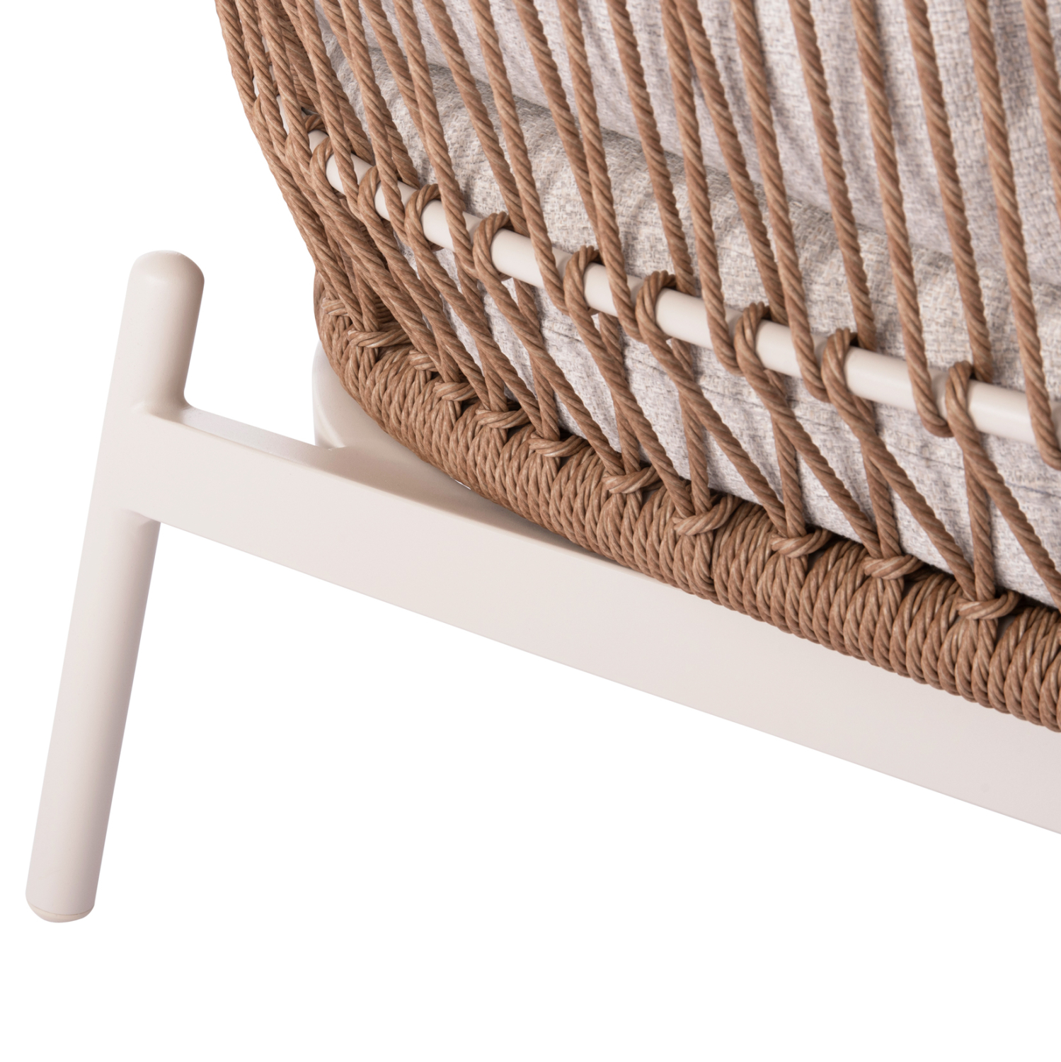 DAYBED 2ΘΕΣΙΟ QUANTUM SM6172 ΕΚΡΟΥ ΑΛΟΥΜΙΝΙΟ & ΥΦΑΣΜΑ-P.E.WICKER ΜΠΕΖ 162x148x81-97Υεκ