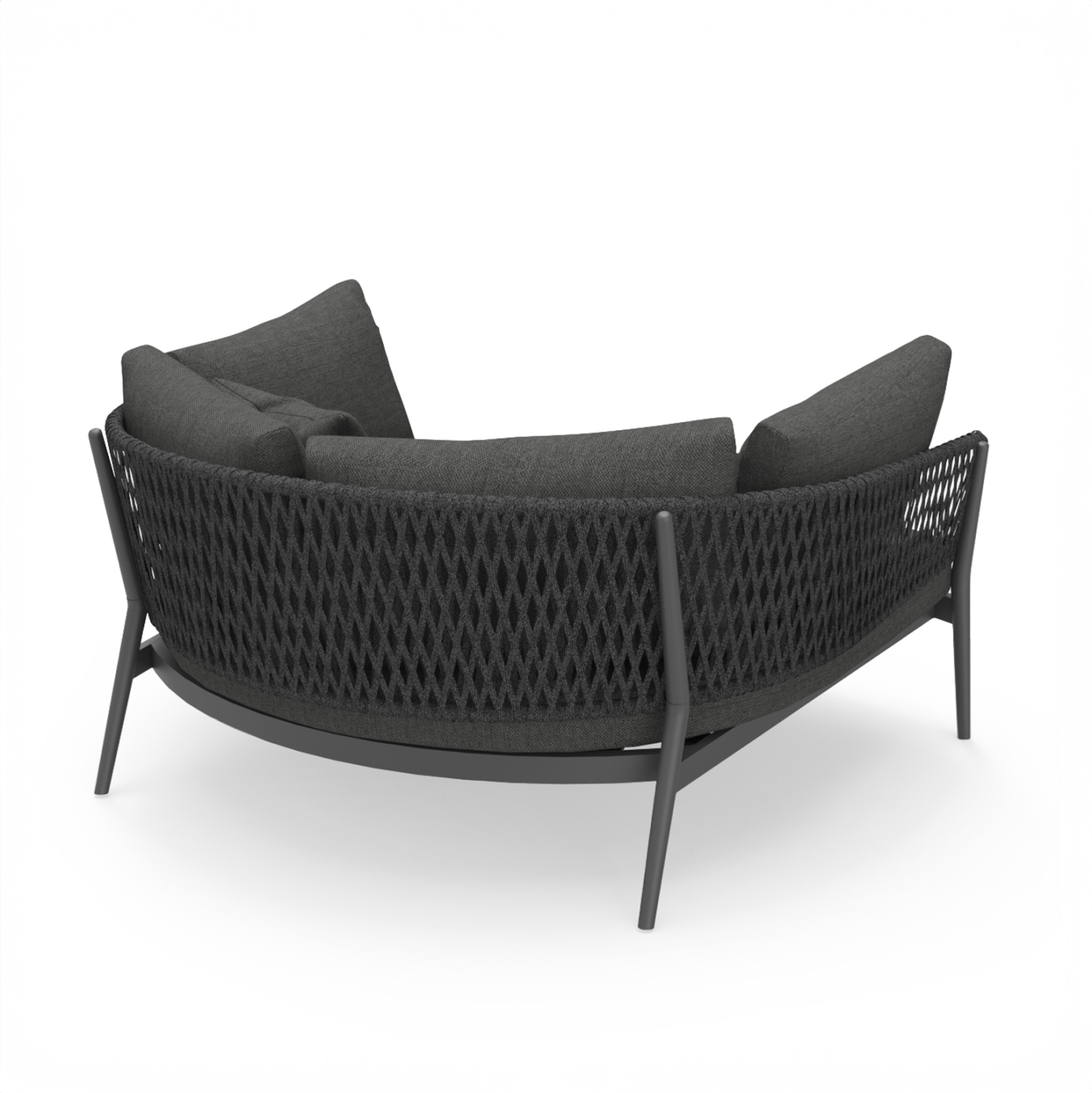 DAYBED 2ΘΕΣΙΟ ΣΕΙΡΑ CAMELLIA SM6217.01 ΣΚΟΥΡΟ ΓΚΡΙ ΑΛΟΥΜΙΝΙΟ-P.E.ΣΧΟΙΝΙ-OLEFIN 164x144x70Υεκ.