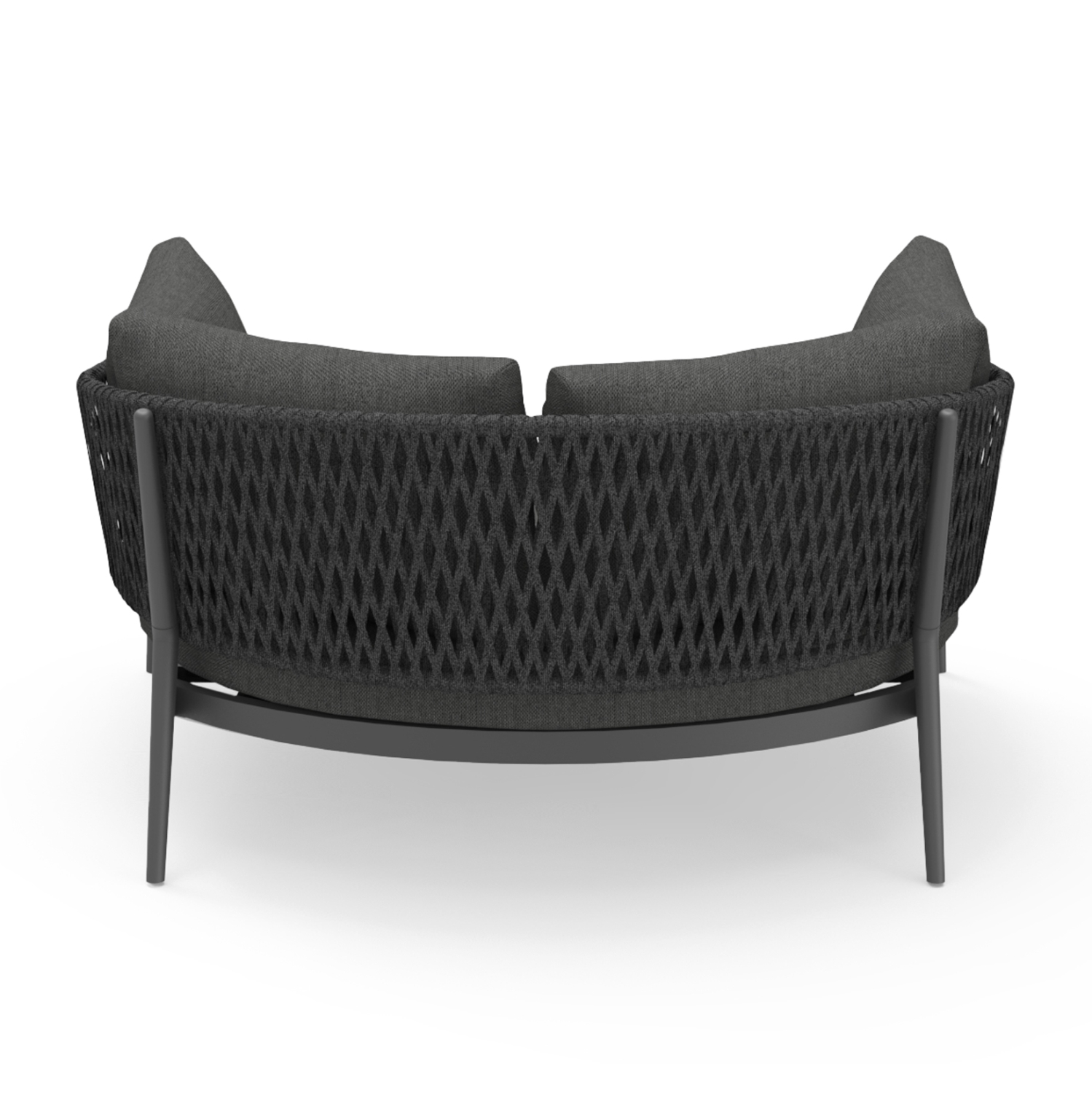 DAYBED 2ΘΕΣΙΟ ΣΕΙΡΑ CAMELLIA SM6217.01 ΣΚΟΥΡΟ ΓΚΡΙ ΑΛΟΥΜΙΝΙΟ-P.E.ΣΧΟΙΝΙ-OLEFIN 164x144x70Υεκ.