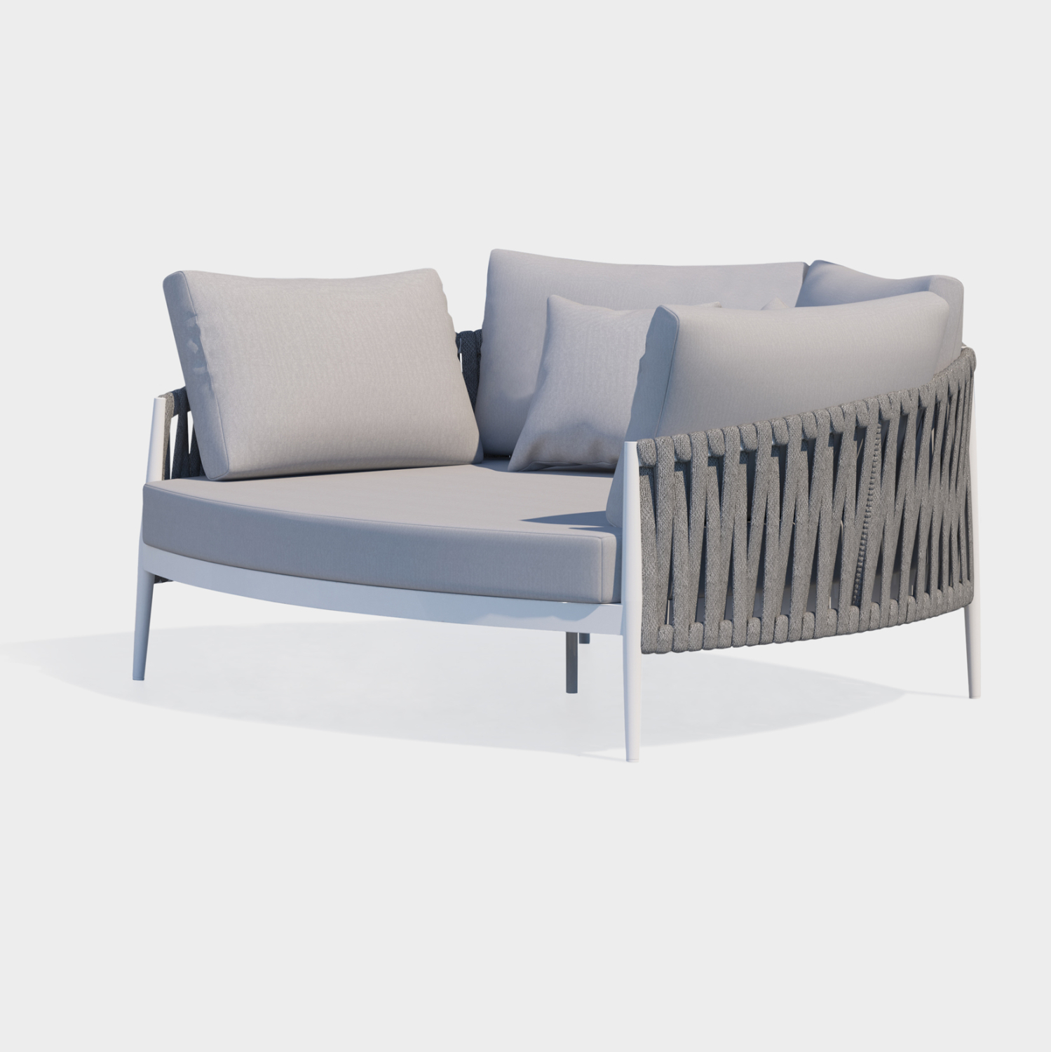 Daybed Σειρά Polaris SM6215.02 Αλουμίνιο Κρεμ-Μπεζ Σχοινί & Olefin 164x144x84Υεκ
