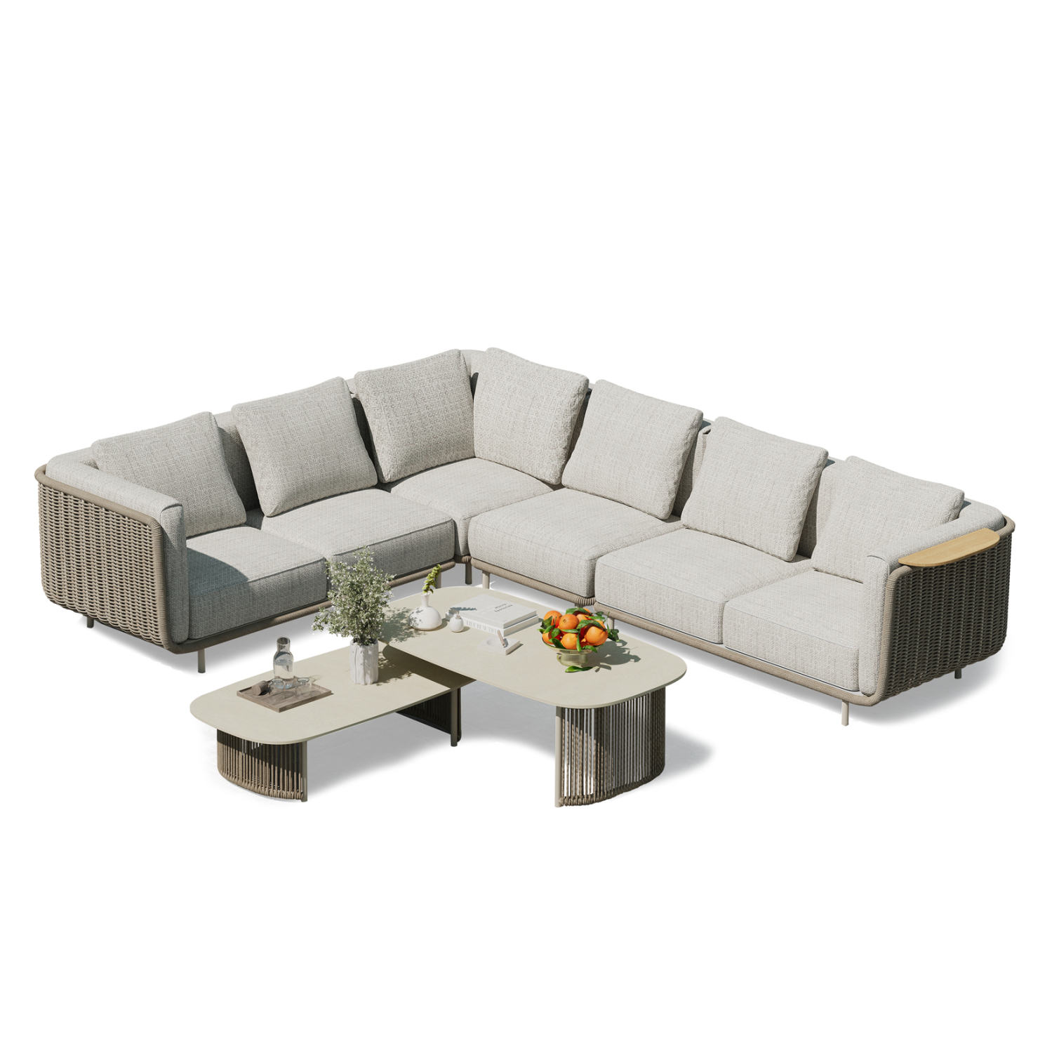 ΣΕΤ ΣΑΛΟΝΙ ΕΞ.ΧΩΡΟΥ 6TMX ΣΕΙΡΑ NEXUS SM6178 ΑΛΟΥΜΙΝΙΟ-TWIST RATTAN-ΤΕΑΚ-SINTERED STONE