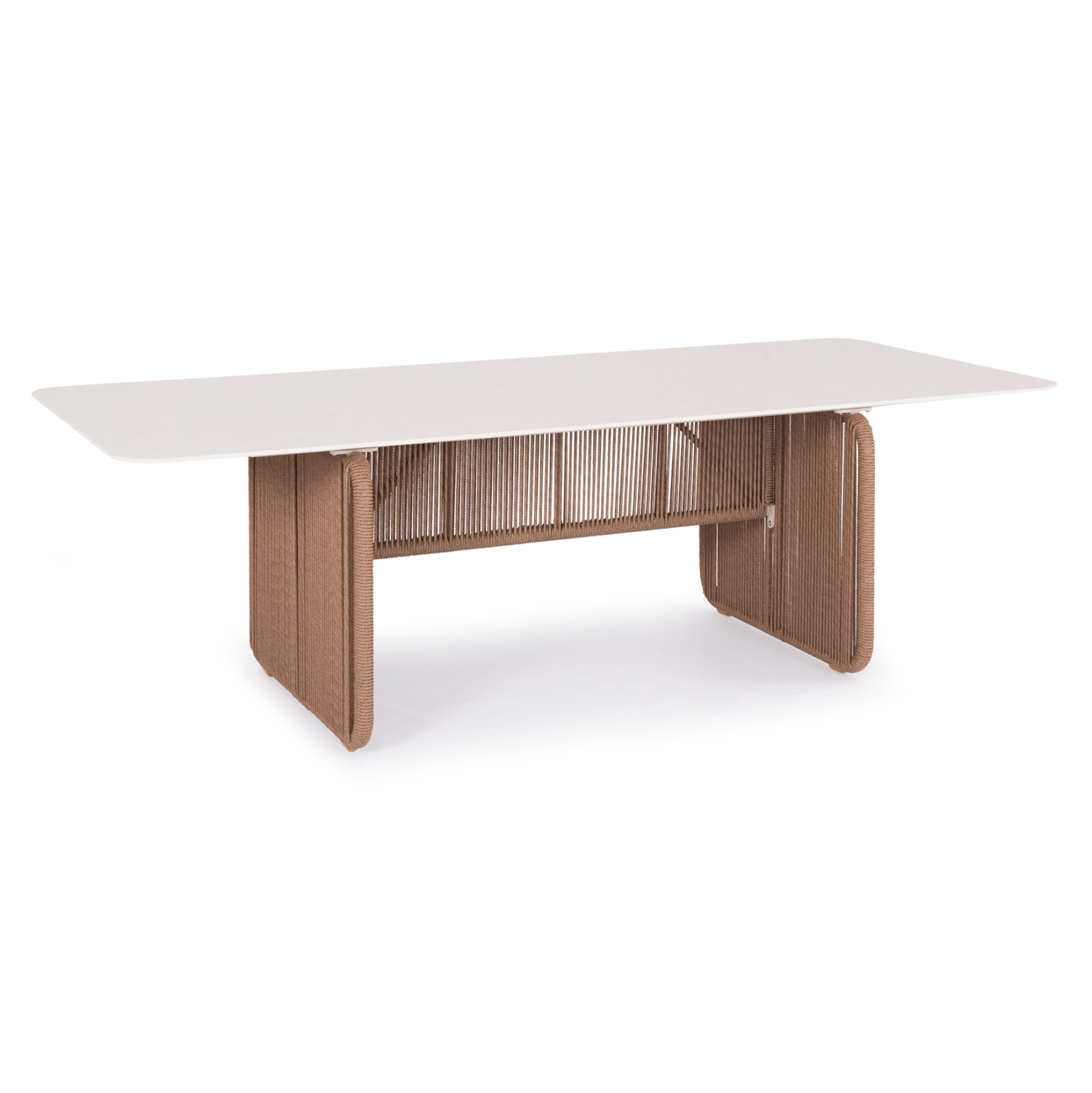 ΤΡΑΠΕΖΙ ΑΛΟΥΜINIOY ΣΕΙΡΑ DESTINY SM6169 ΕΚΡΟΥ SINTERED STONE-TWIST WICKER 240x100x73,5Υεκ.