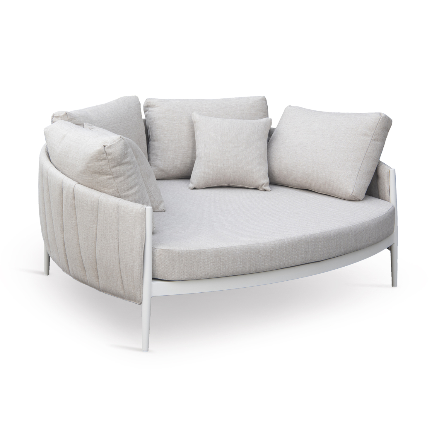 DAYBED 2ΘΕΣΙΟ MAVERICK SM6216.02 ΑΛΟΥΜΙΝΙΟ ΚΡΕΜ-ΜΠΕΖ OLEFIN & STRAPS 164x144x70Υ