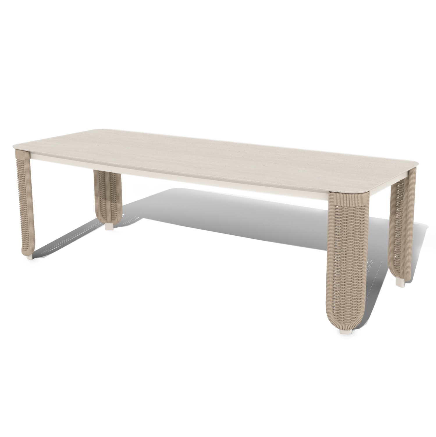ΤΡΑΠΕΖΙ ΑΛΟΥΜΙΝΙΟΥ ΣΕΙΡΑ DESTINY SM6318 ΕΚΡΟΥ-WICKER-S.STONE TOP 240x110x75Υεκ