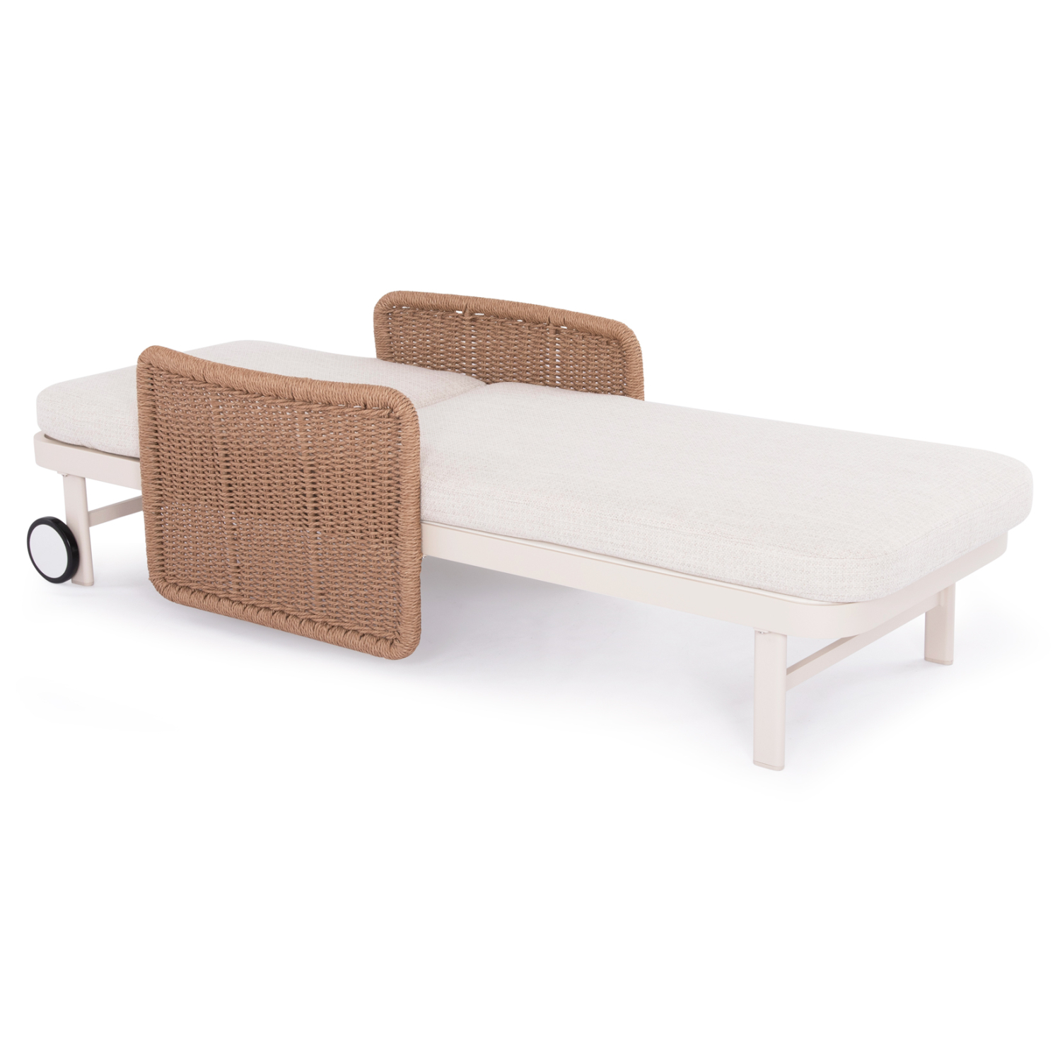 ΞΑΠΛΩΣΤΡΑ ΣΕΙΡΑ DESTINY SM6182 ΑΛΟΥΜΙΝΙΟ ΕΚΡΟΥ-ΜΠΕΖ WICKER & ΜΑΞΙΛΑΡΙΑ 205,5x86x58-104Υεκ.