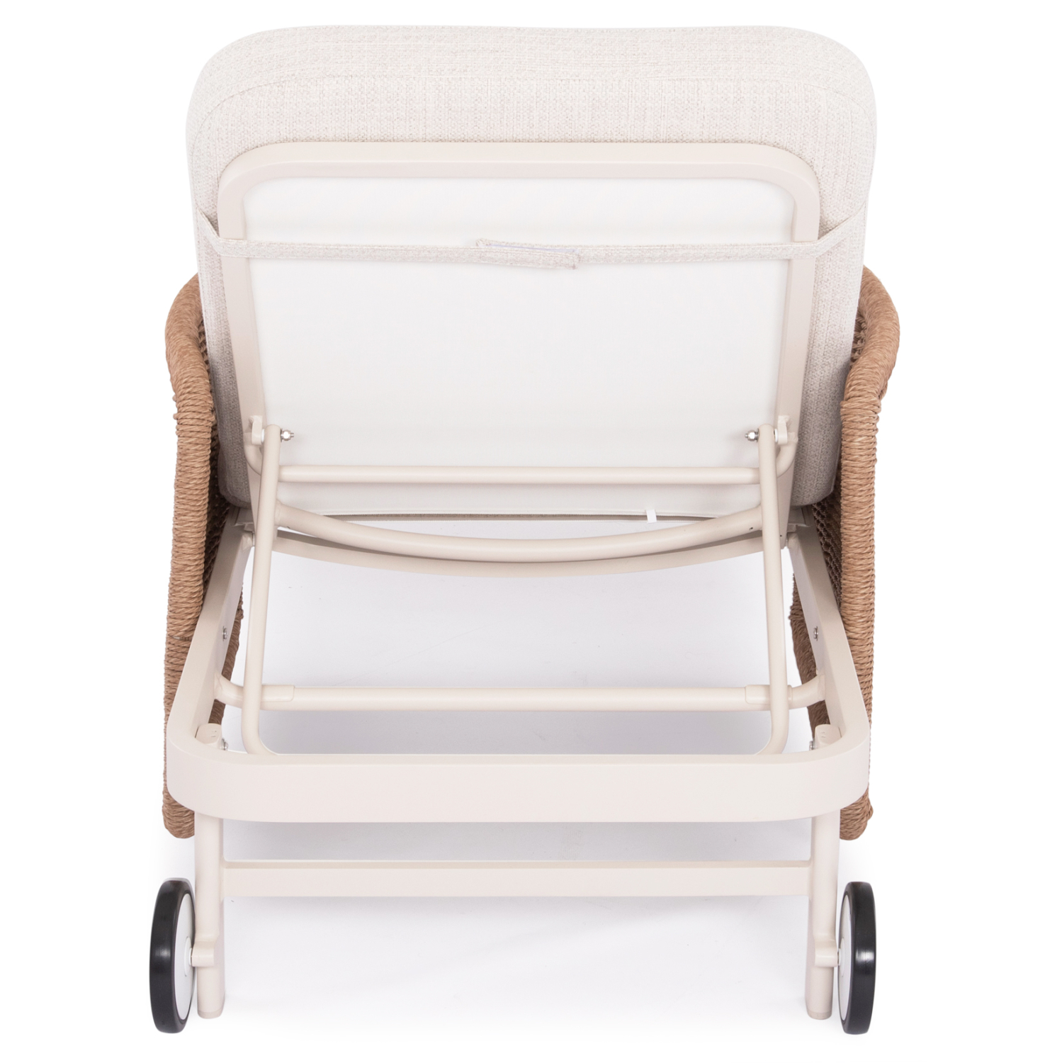 ΞΑΠΛΩΣΤΡΑ ΣΕΙΡΑ DESTINY SM6182 ΑΛΟΥΜΙΝΙΟ ΕΚΡΟΥ-ΜΠΕΖ WICKER & ΜΑΞΙΛΑΡΙΑ 205,5x86x58-104Υεκ.