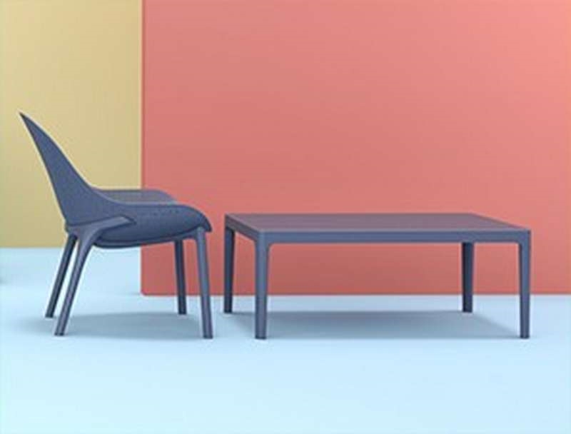 SKY DARK GREY 100Χ60Χ40εκ. ΤΡΑΠΕΖΙ ΠΟΛ/ΝΙΟΥ