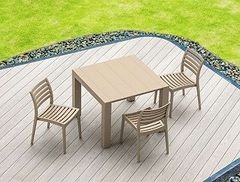 VEGAS TAUPE 100X100/140Χ75εκ. ΕΠΕΚΤ.ΤΡΑΠΕΖΙ ΠΟΛ/ΝΙΟΥ