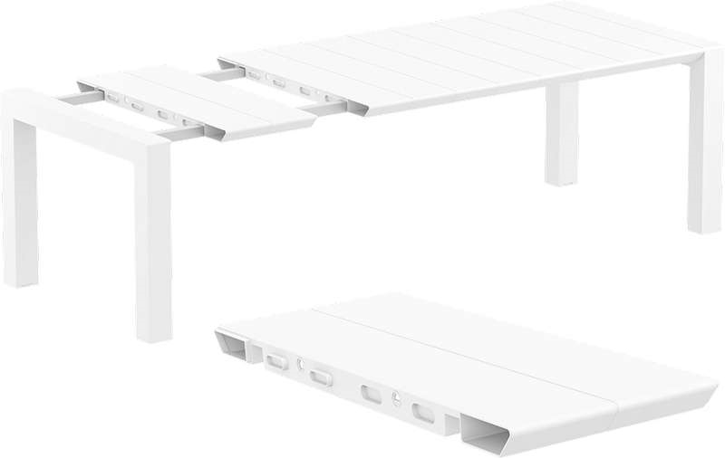 VEGAS WHITE 100X180/220Χ75εκ. ΕΠΕΚΤ.ΤΡΑΠΕΖΙ ΠΟΛ/ΝΙΟΥ