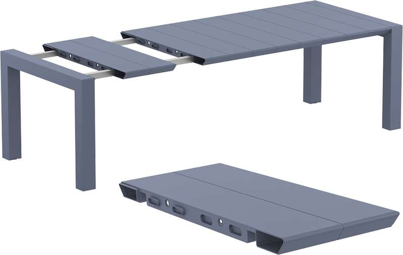 VEGAS DARK GREY 100X180/220Χ75εκ. ΕΠΕΚΤ.ΤΡΑΠΕΖΙ ΠΟΛ/ΝΙΟΥ