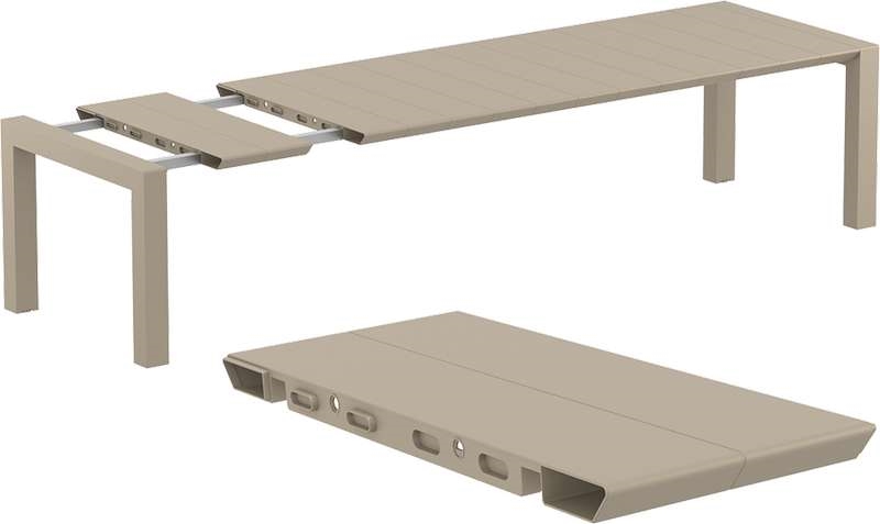 VEGAS TAUPE 100X260/300Χ75εκ. ΕΠΕΚΤ.ΤΡΑΠΕΖΙ ΠΟΛ/ΝΙΟΥ