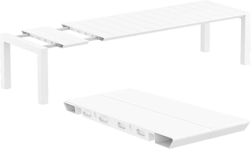 VEGAS WHITE 100X260/300Χ75εκ. ΕΠΕΚΤ.ΤΡΑΠΕΖΙ ΠΟΛ/ΝΙΟΥ