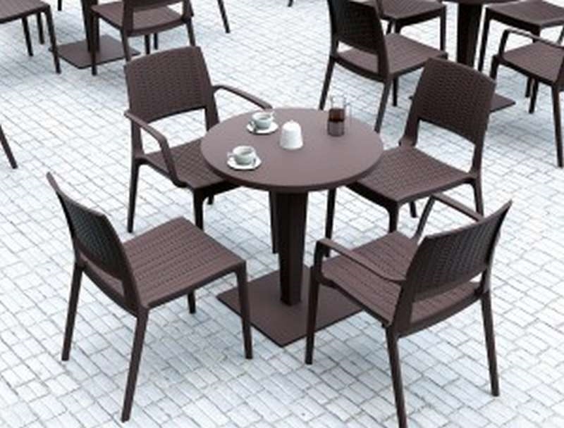 RIVA ΤΡΑΠΕΖΙ Φ70Χ74εκ. BROWN/BEPZAΛIT ΠΟΛ/ΝΙΟΥ