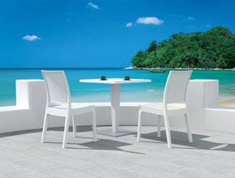 RIVA ΤΡΑΠΕΖΙ 70Χ70Χ74εκ. WHITE/BEPZAΛIT ΠΟΛ/ΝΙΟΥ