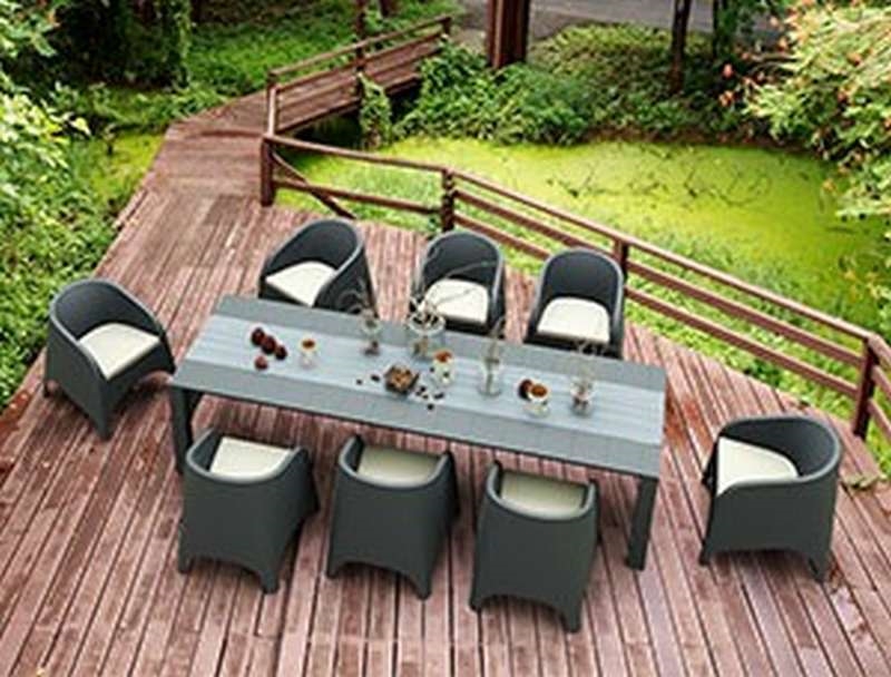VEGAS RATTAN DARK GREY 100X260/300Χ75εκ. ΕΠΕΚΤ.ΤΡΑΠΕΖΙ